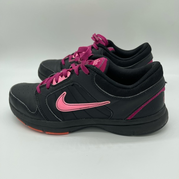 Nike black & pink low top leather trainers sneakers size 5.5 - Picture 7 of 7